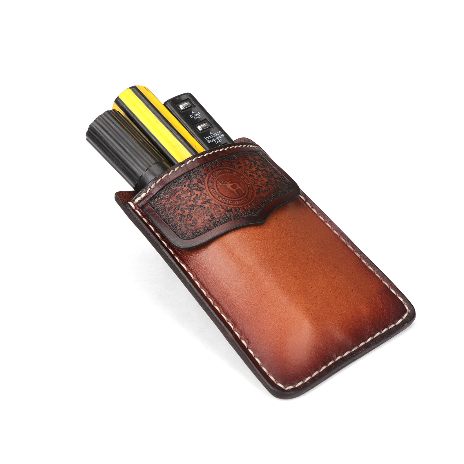 TOURBON Leather Shirt Pocket Protector Pen Organizer Jacket Pouch Doctors Nurses