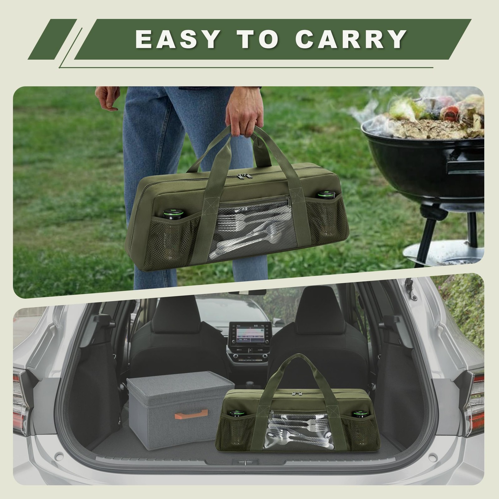 HODRANT Grill Tool Storage Bag, Outdoor BBQ Utensil Holder for Barbecue Tool …