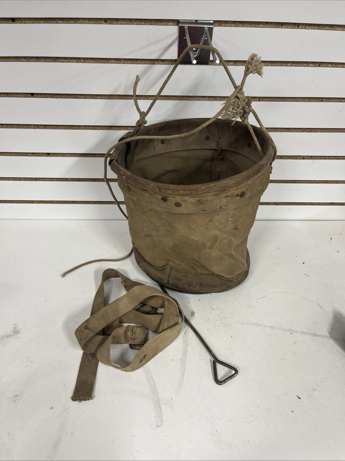 Tools Canvas Lineman Bag Bucket Straight Wall 14″ Rope Handle