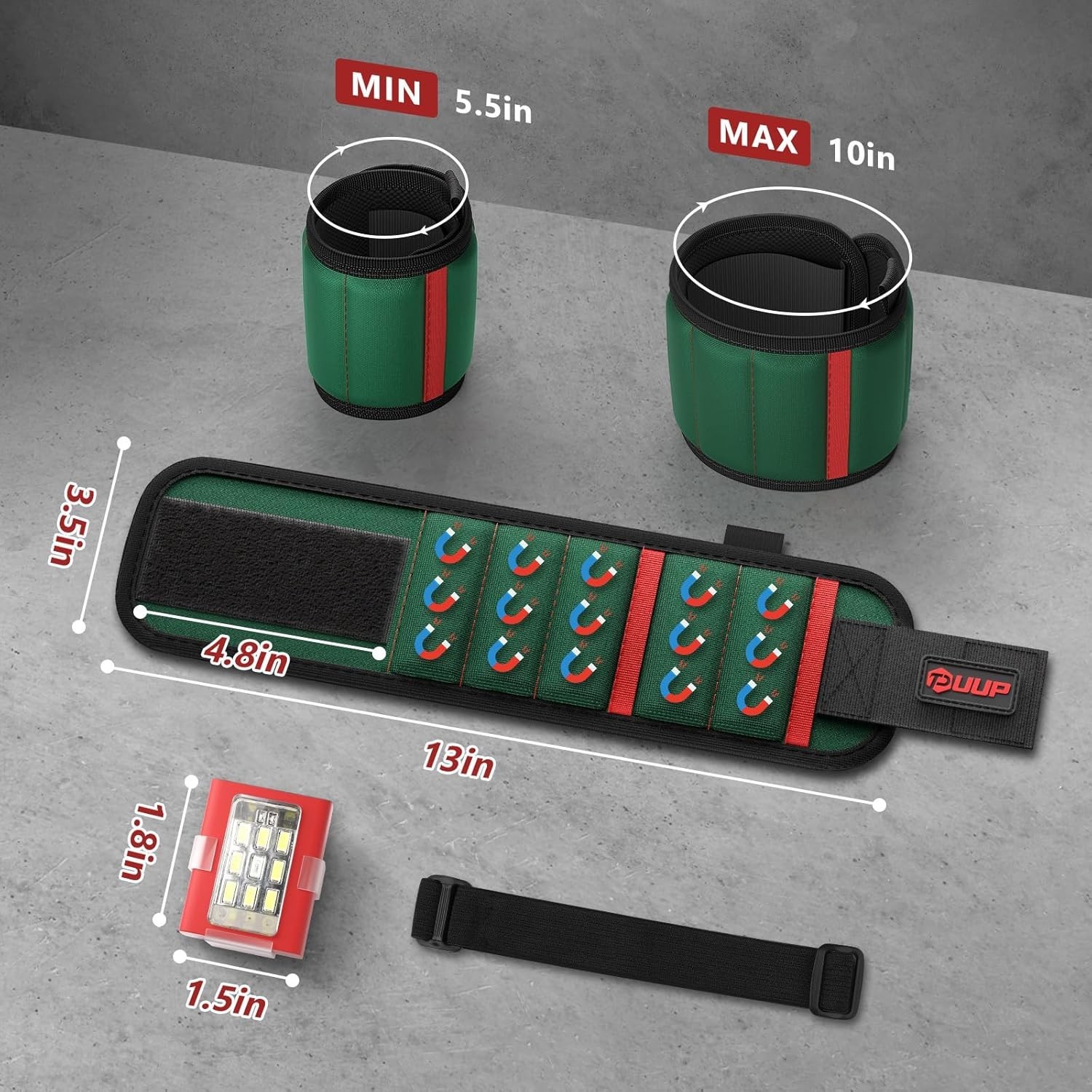 Rechargeable LED Wrist Tool Holder with Strong Magnets – Ultimate Handyman Gift