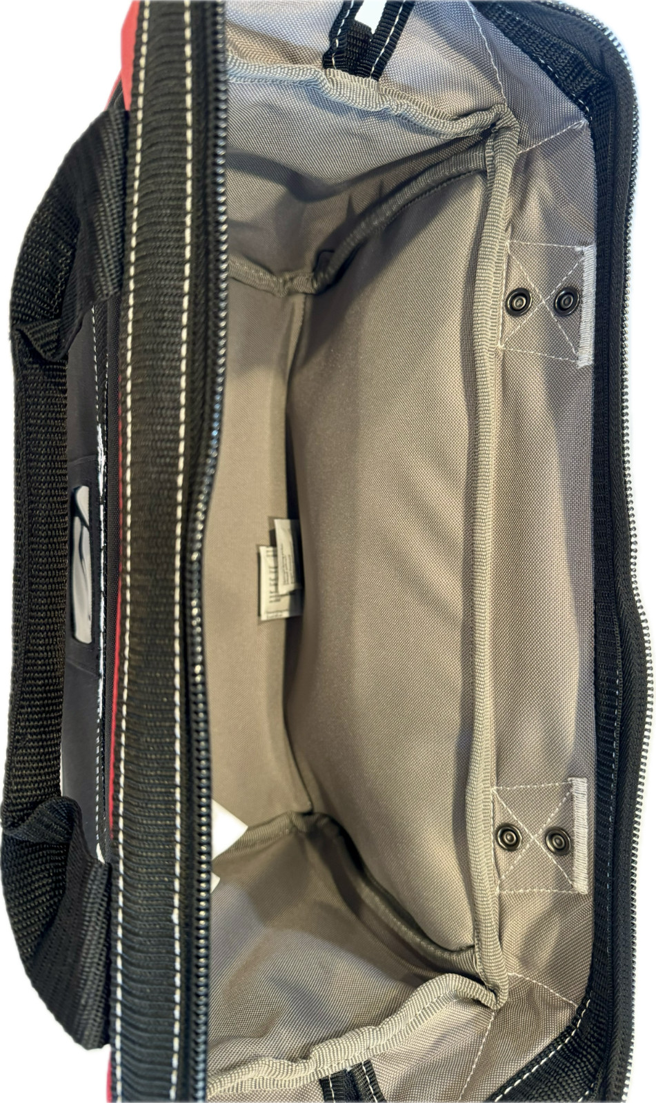 Husky Tool Bag 14 Inch Full Mouth Tote with Strap for Telescopic Handles