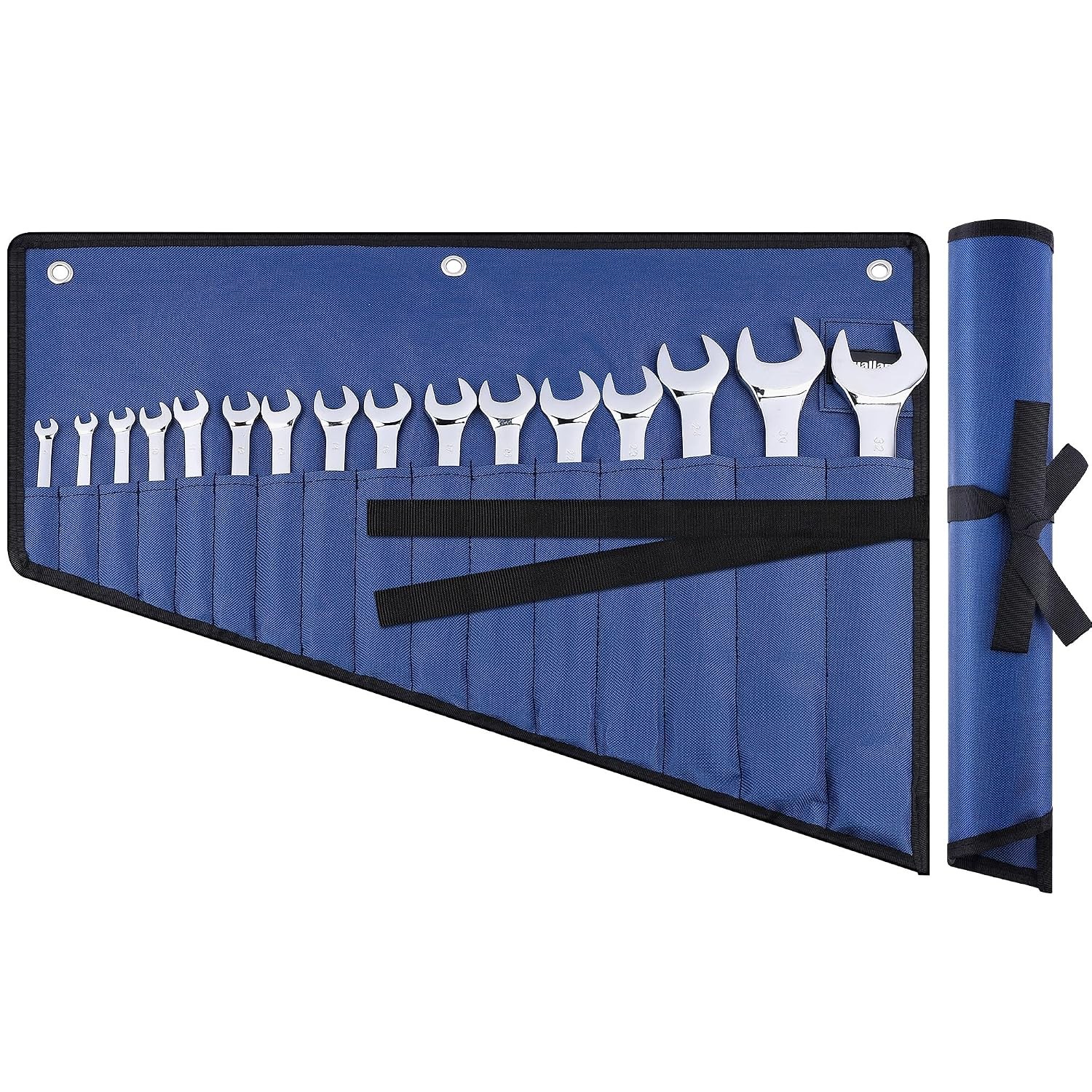 Waterproof Wrench Organizer Pouch 16 Pockets Roll Up Storage Wrench Pouch