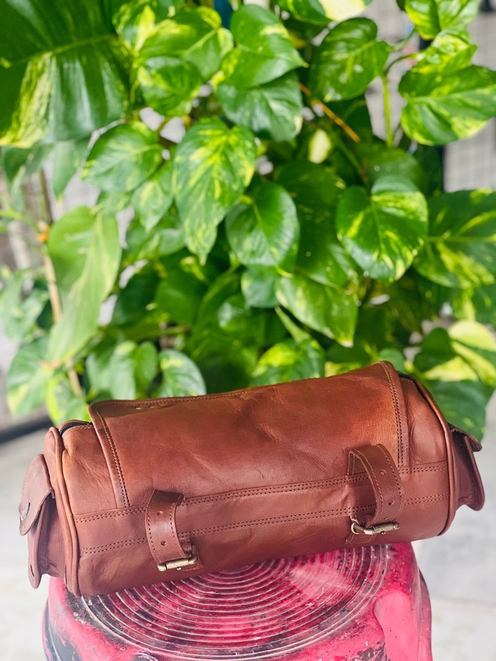 Genuine Bulky Leather Buckle Closure Tool Roll Bag Best New