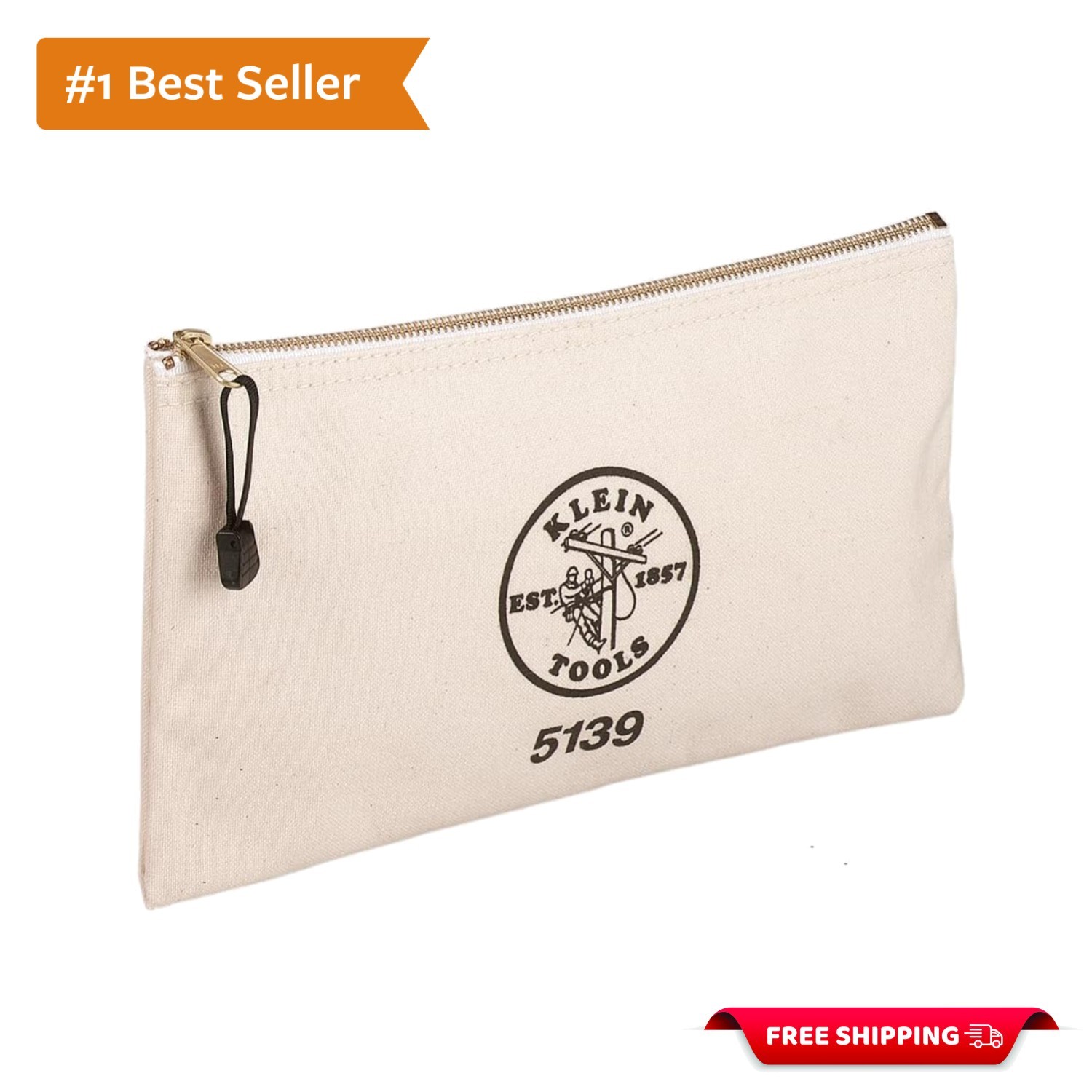 Versatile 12.5×7 Inch Canvas Zipper Bag with Shoulder Strap – Tool Organizer