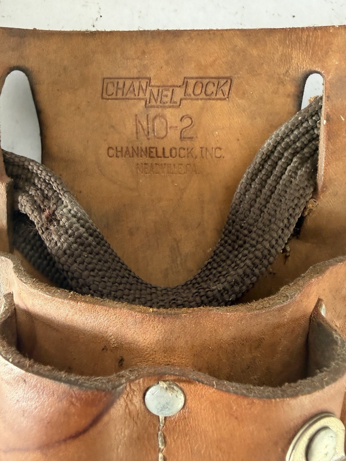 Vintage Channellock No. 2 leather lineman’s / electrician’s tool pouch/Belt