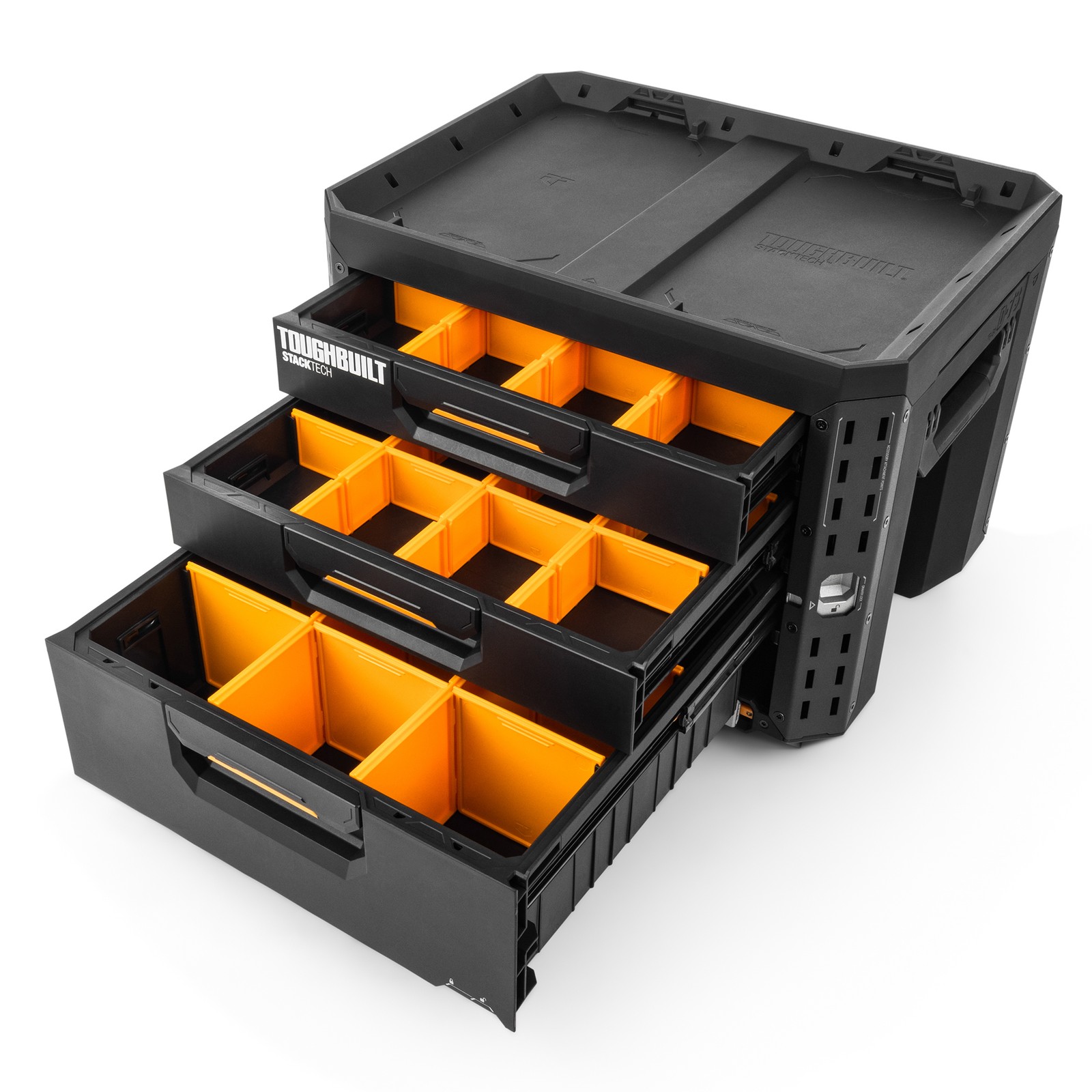ToughBuilt StackTech Locking Box,Plastic Storage Tool & Gear Organizer(Open Box)