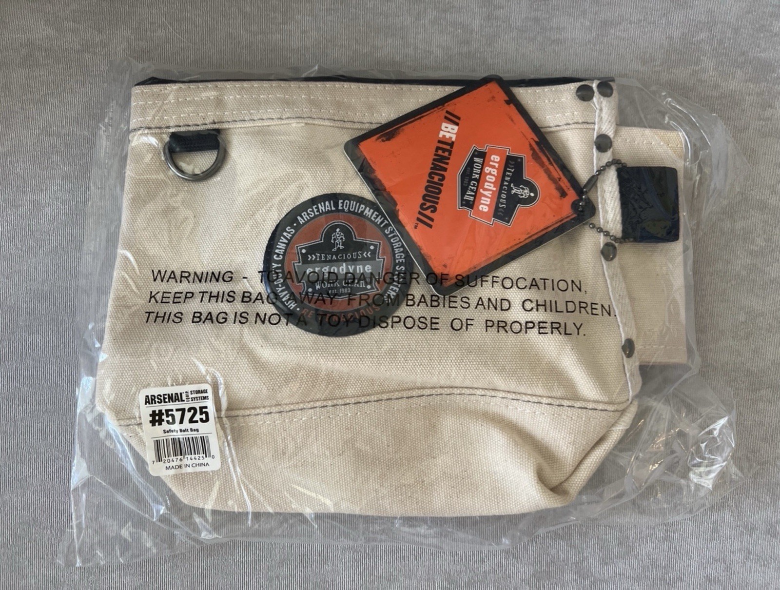 Ergodyne Arsenal 5725 Canvas Bolt Bag with D‑Ring – Heavy‑Duty Canvas – New