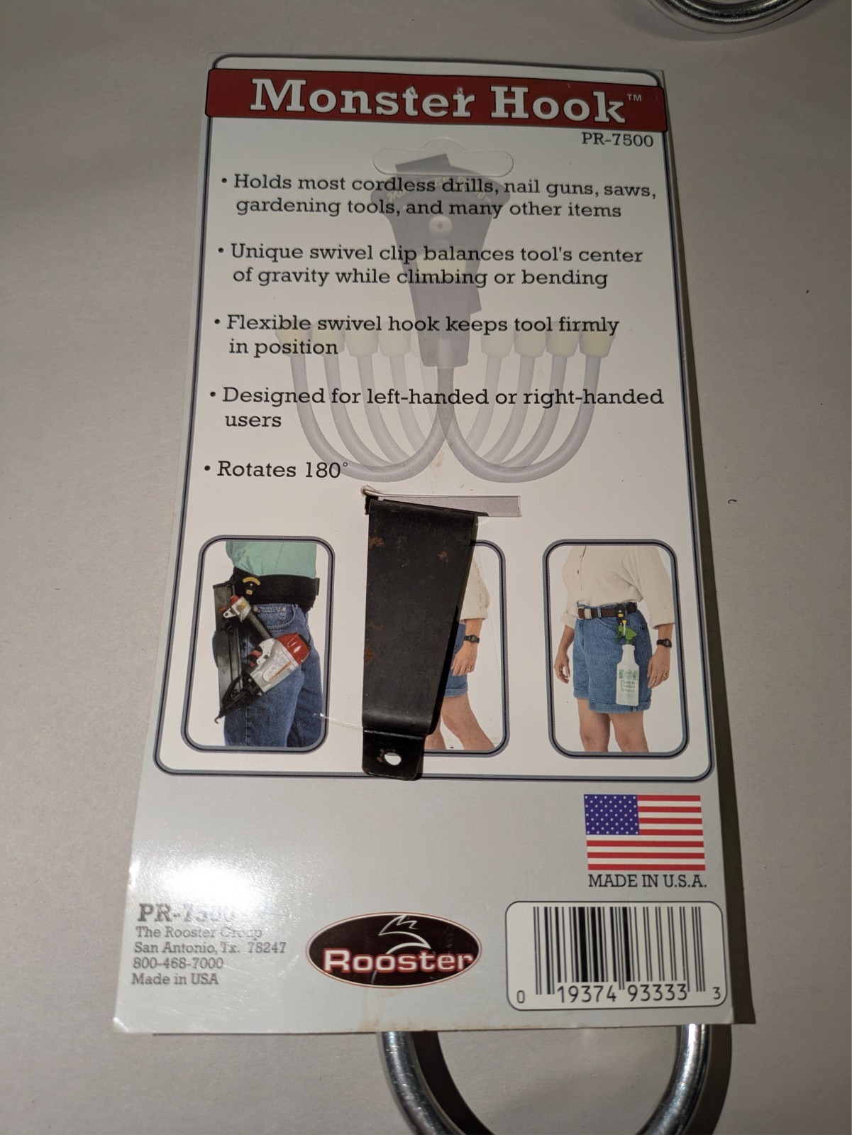 3 Monster Tool Hook Heavy Duty Metal Swiveling Belt Hook