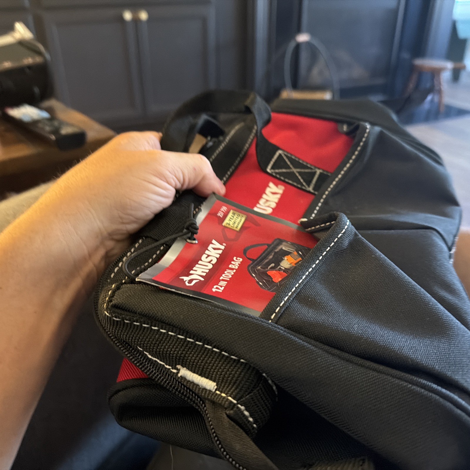 Husky 12 in. Heavy Duty 4 Pocket Zipper Zippered Storage Utility Tool Bag