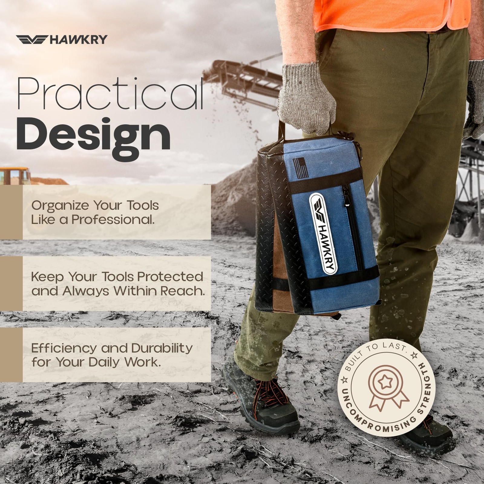 HAWKRY Canvas Tool Pouch Set 4 Pack – Heavy Duty Tool Organizer Bags with Zip…