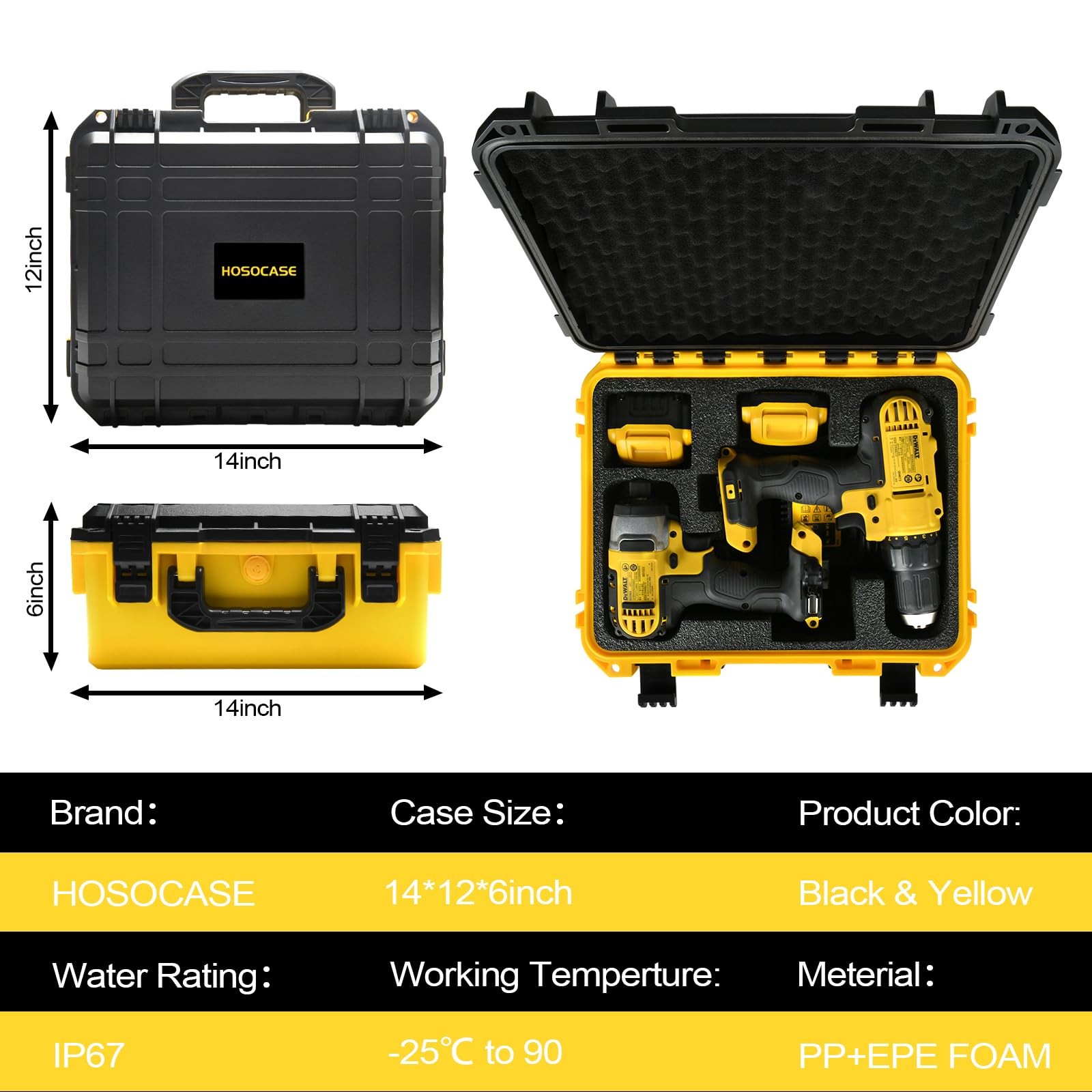 Impact Drill Driver Case for Dewalt Waterproof Tool Box for 20V MAX XR Brushl…
