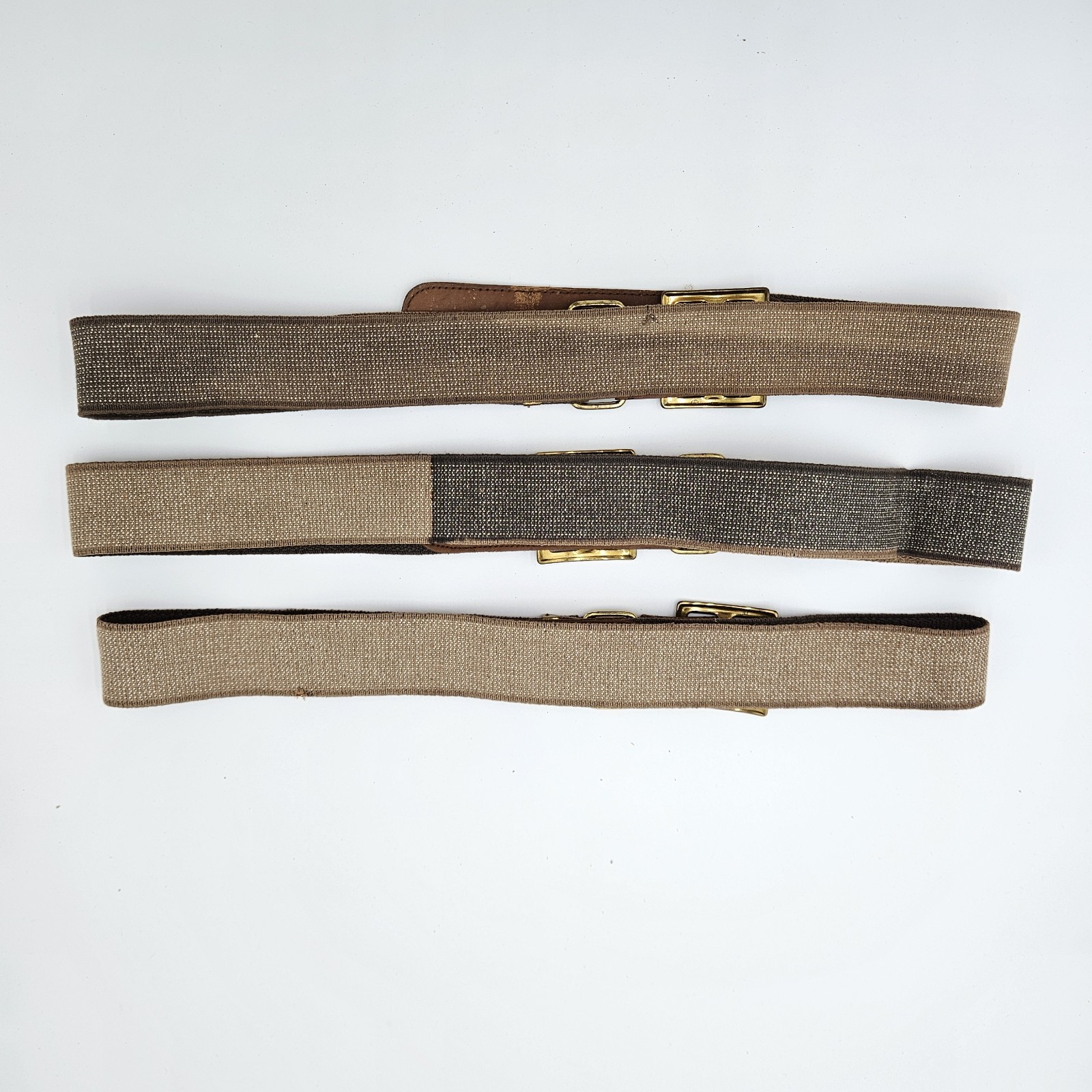 3 Vintage Tool Belts, Belts only, Canvas & Leather, Adjustable Size, Buckles