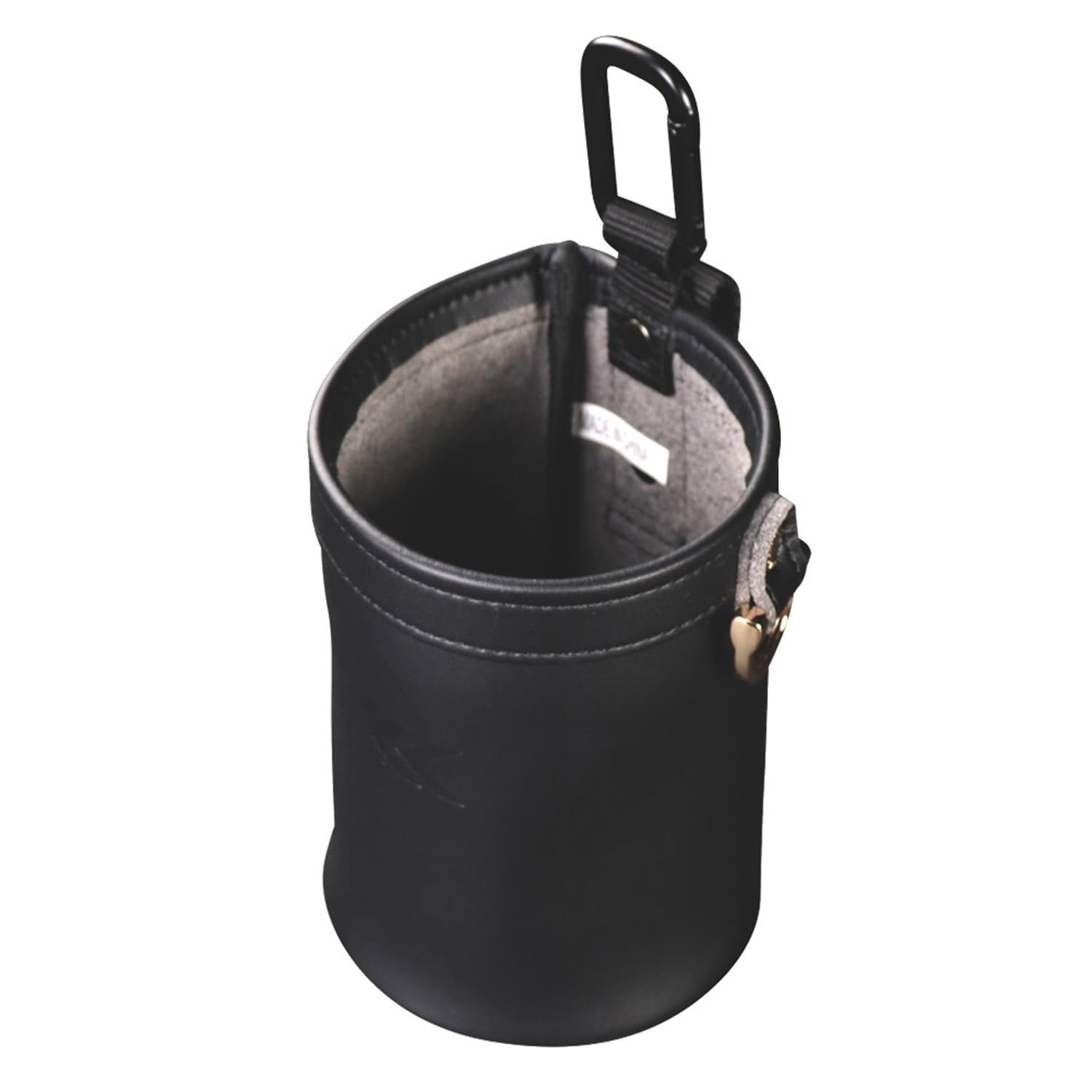 Fujiya AB-50BG Screw Bolt Pouch Small Black Gold Light PU Leather Series Japan