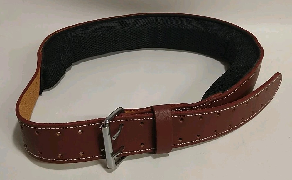 Brown Leather Foam Padded Work Belt 2.5″ Work Tool Belt Construction