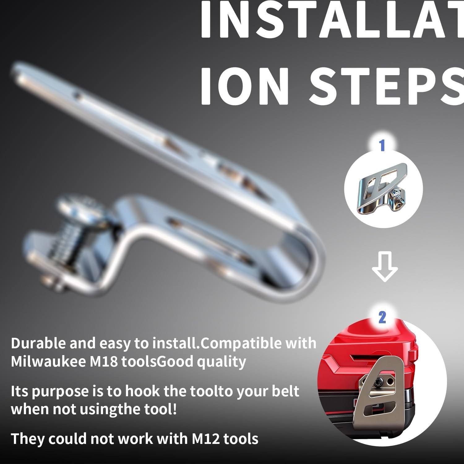 4 Packs M18 Fuel Belt Clip/Hook For Work Tool 2604-20, 2797-22,2604-22CT,2604-22