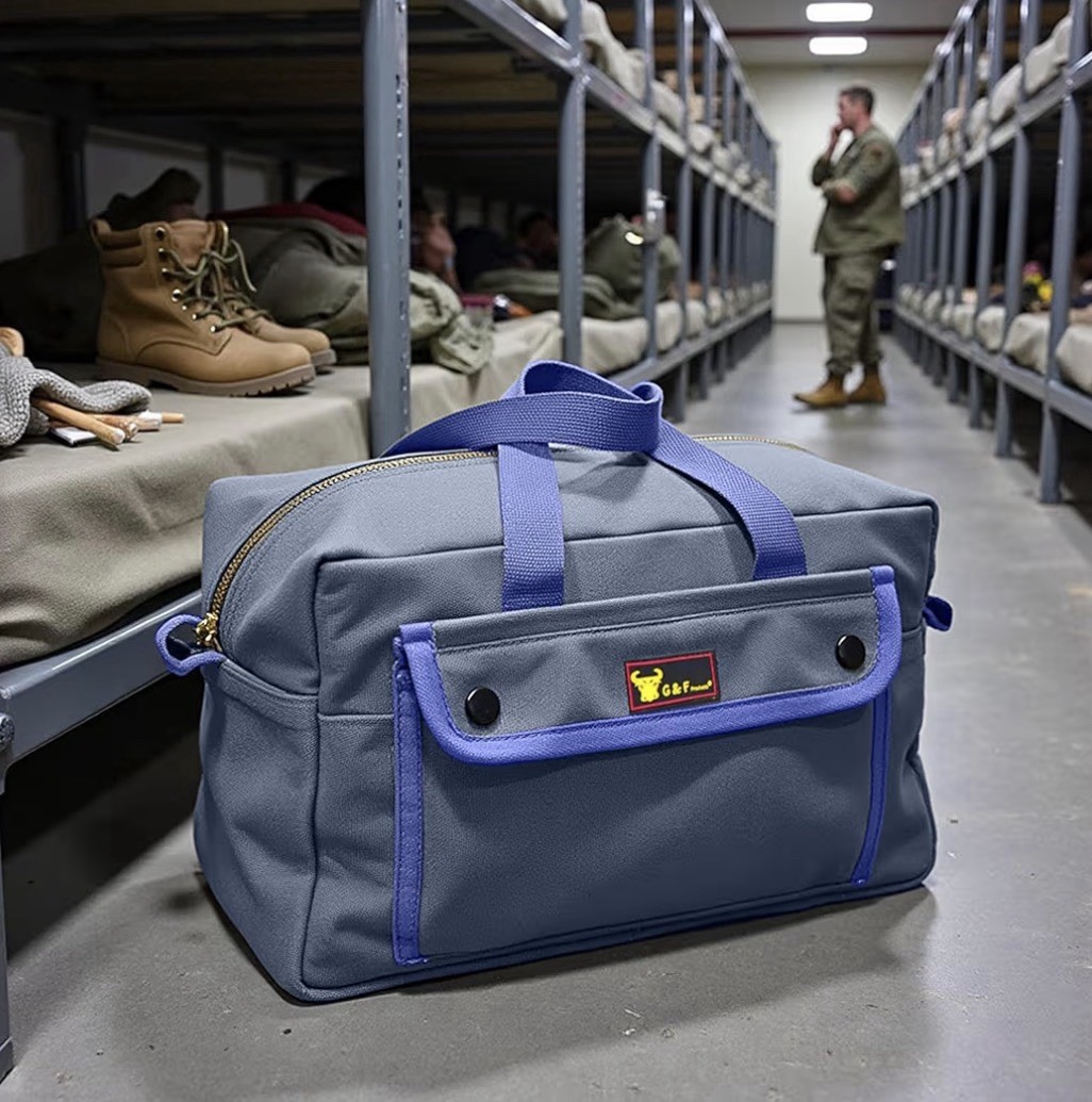 Canvas Tool Bag Navy Blue 10.5” Utility Organizer Travel Electrician Zipper Tote