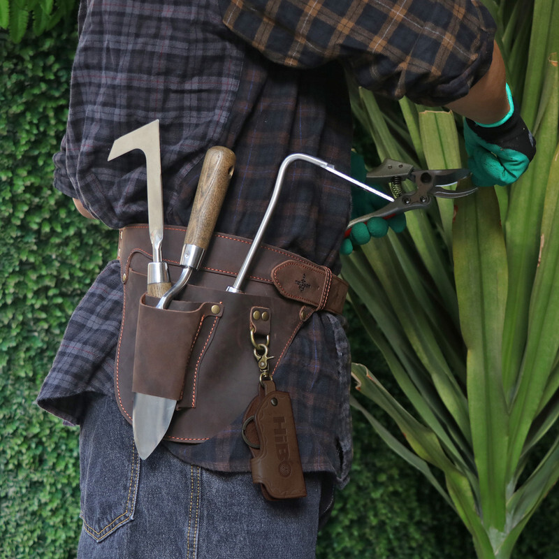 TOURBON Leather Florist Tool Storage Belt Bag Garden Pliers Waist Holster
