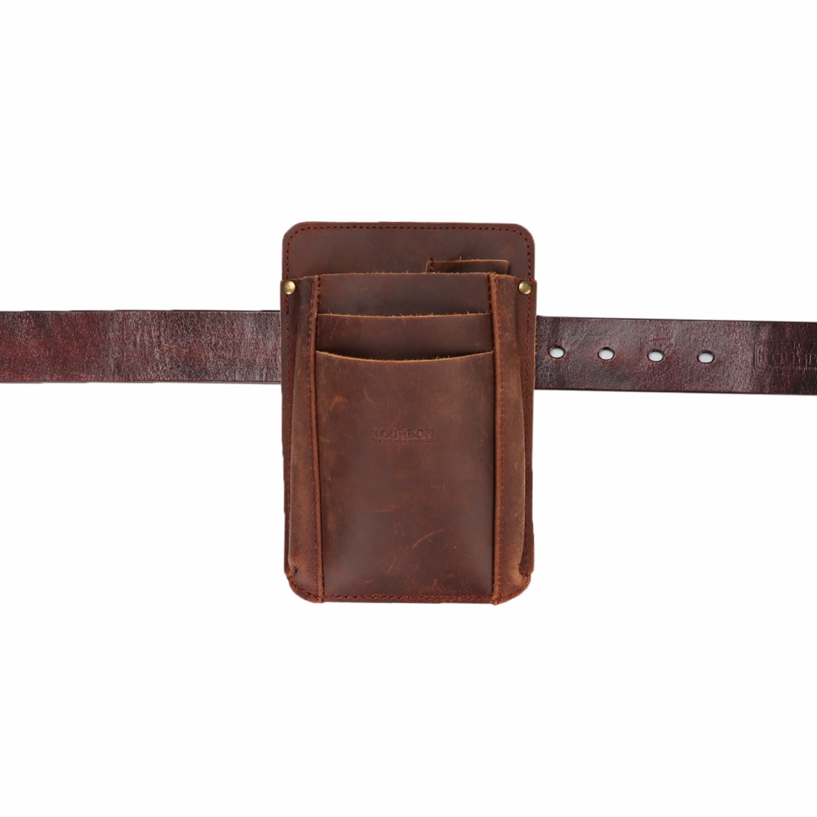 TOURBON Leather Garden Tool Florist Belt Pouch 3 Tool Pocket Phone Shoulder Pack