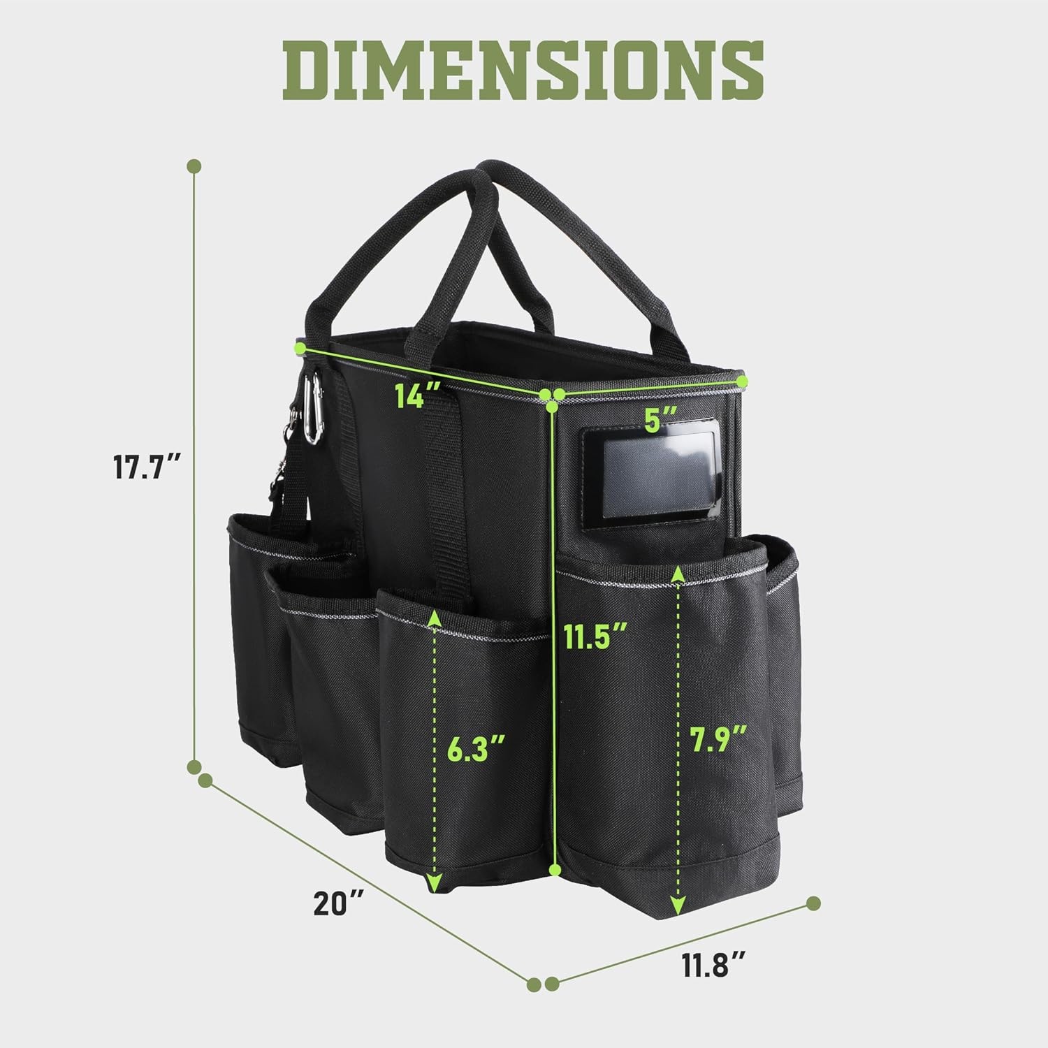 Tahoe Trails 14 inch Supply bag Open Top Tote tool bag Tool Organizer bag, 13poc