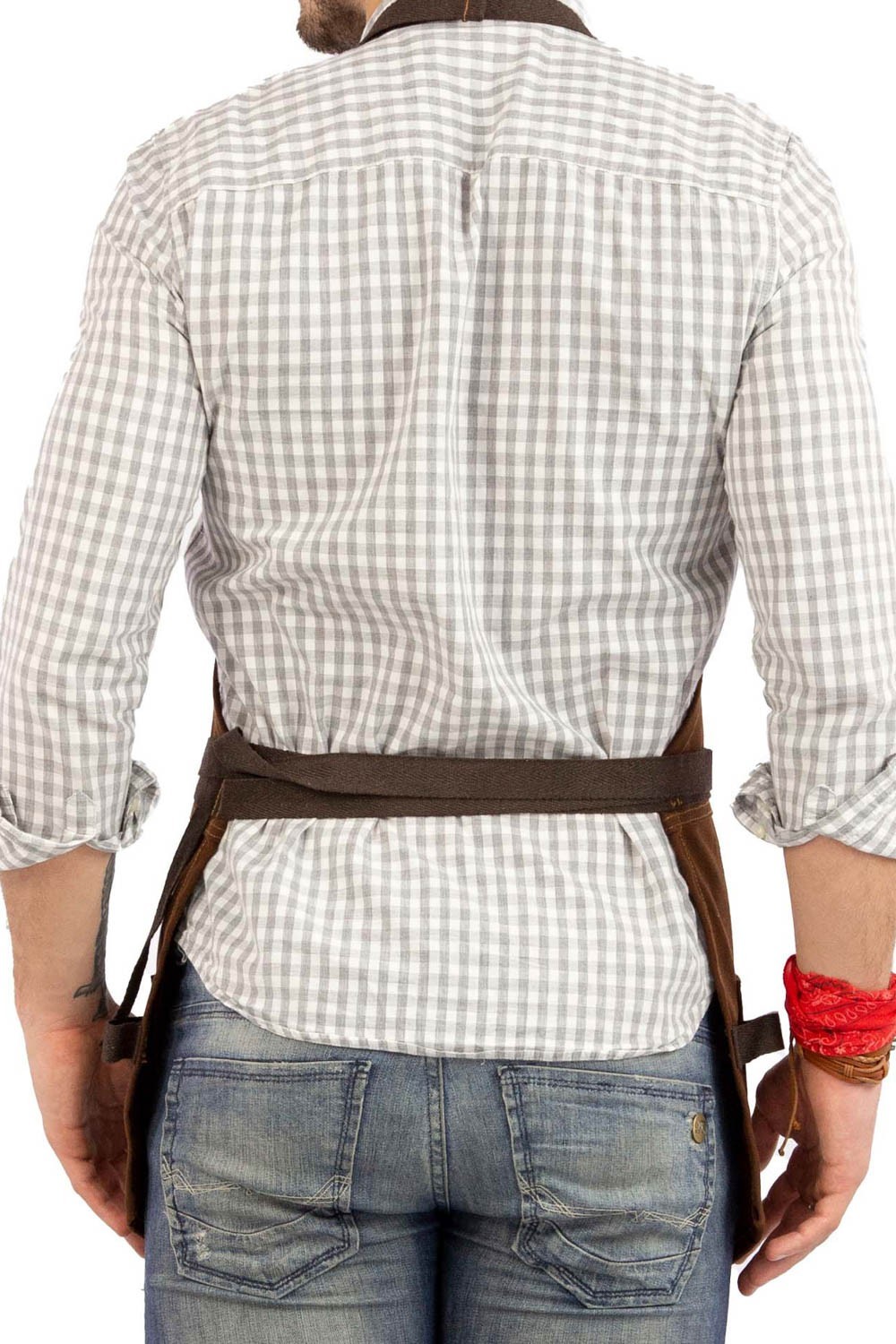 Tool Apron – 12 Pockets, Heavy-Duty Waxed Canvas, Leather Trim, NoTie – Woodwork