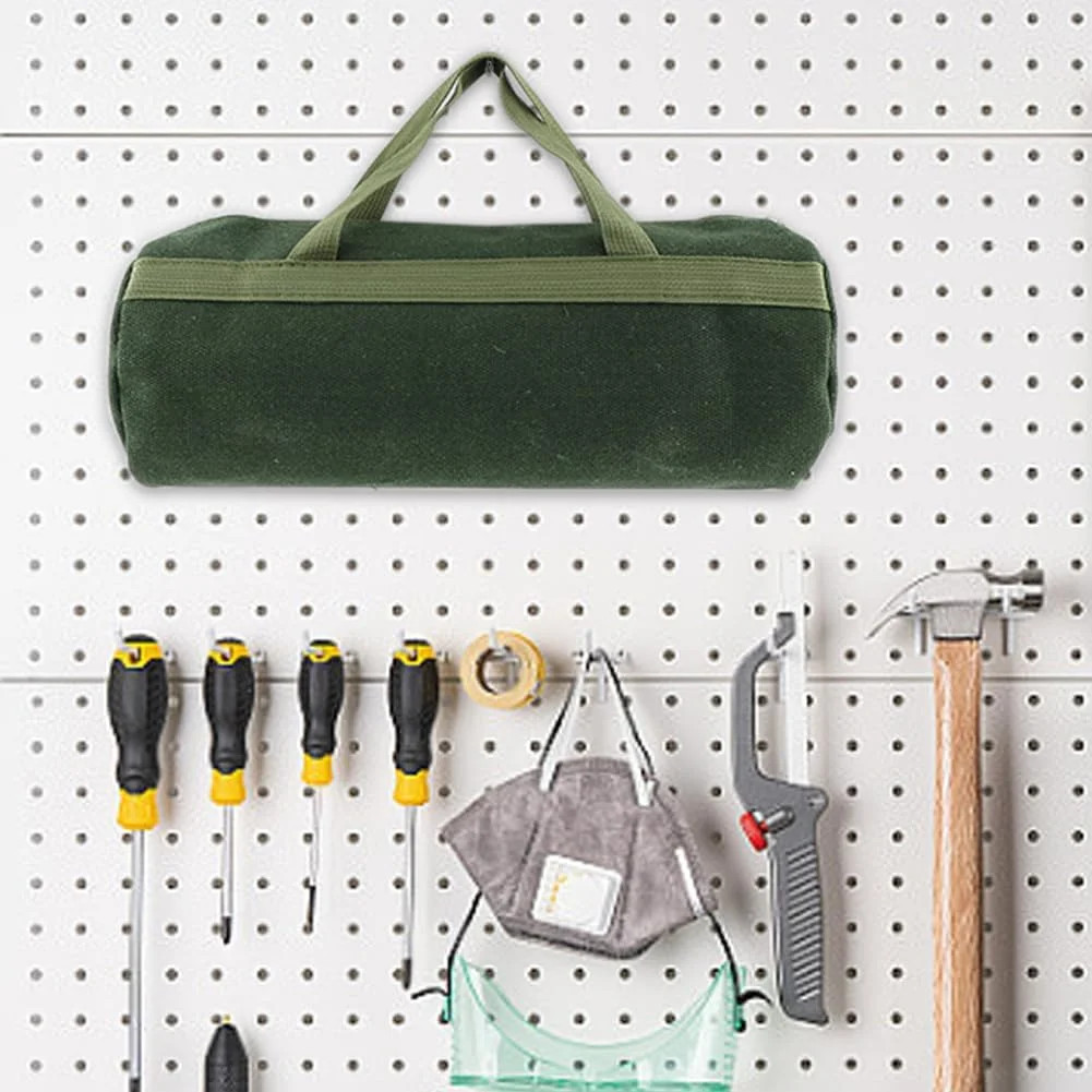 Heavy Duty Canvas Tool Bag Wide Mouth Grill Organizer Electrician Carpenter Tote