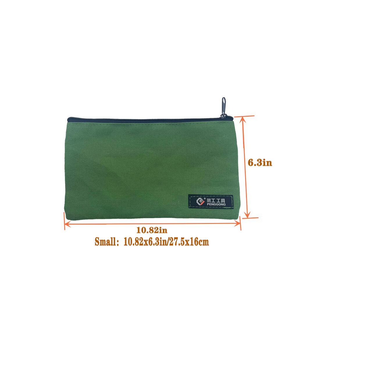 Multi-Purpose Tote Tool Bag with Metal Zippers WATER RESISTANT Heavy Duty Canvas