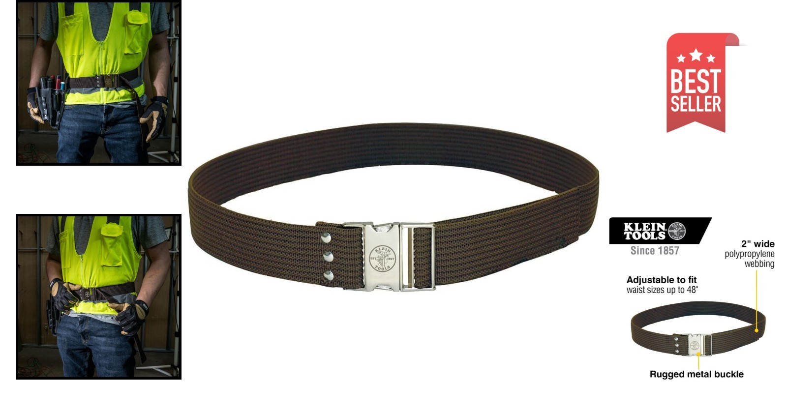 Professional Grade Klein 5225 Adjustable Tool Belt – Durable 2-Inch Wide Design