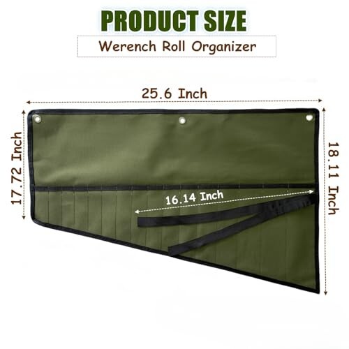 14/16 Pockets Wrench Roll Up Organizer, Wrench Bag and Tool Organizer Bag, Wren