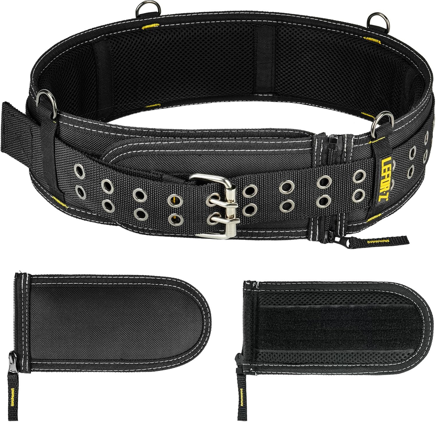 4-Inch Padded Tool Belt,Heavy Duty Tool Belts for Men with 4 Suspenders Ring,