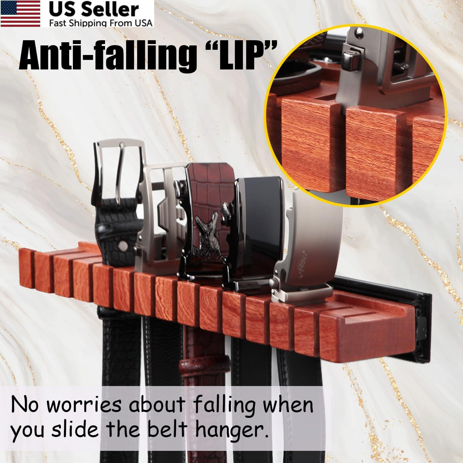 HeywoodCabin Premium Walnut Wood Belt 16 inch, wood natural color