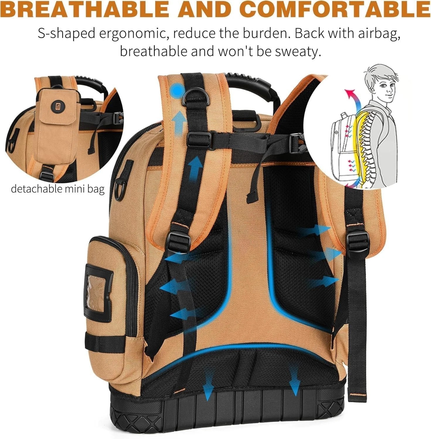 Ultimate 75 Pocket HVAC Tool Carrier with Molded Base & Adjustable Straps
