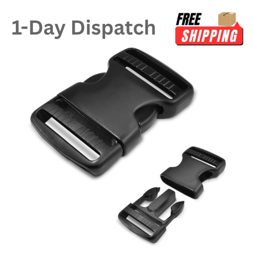 CooBigo 3 Pack 1.5″ Plastic Side Release Buckles Dual Adjustable