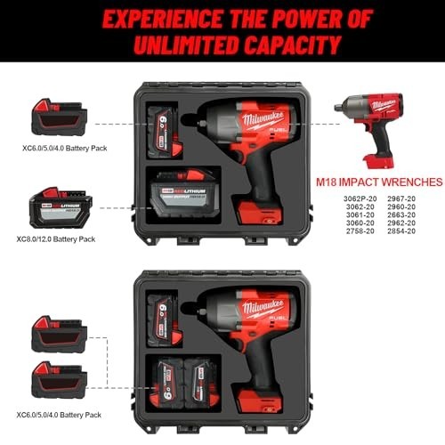 Waterproof Hard Case for M18 Impact & Torque Wrench – Tool Box for 18V/20V Kits