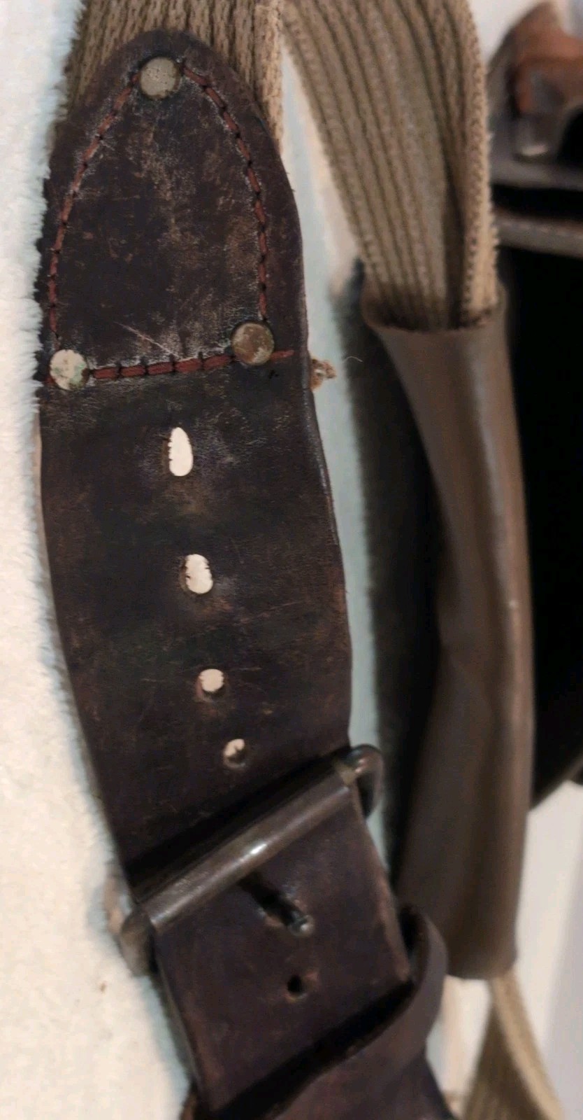 Vintage Weyerhaeuser Leather Carpenter Tool Belt, Nail Pouch, Apron USA Workwear