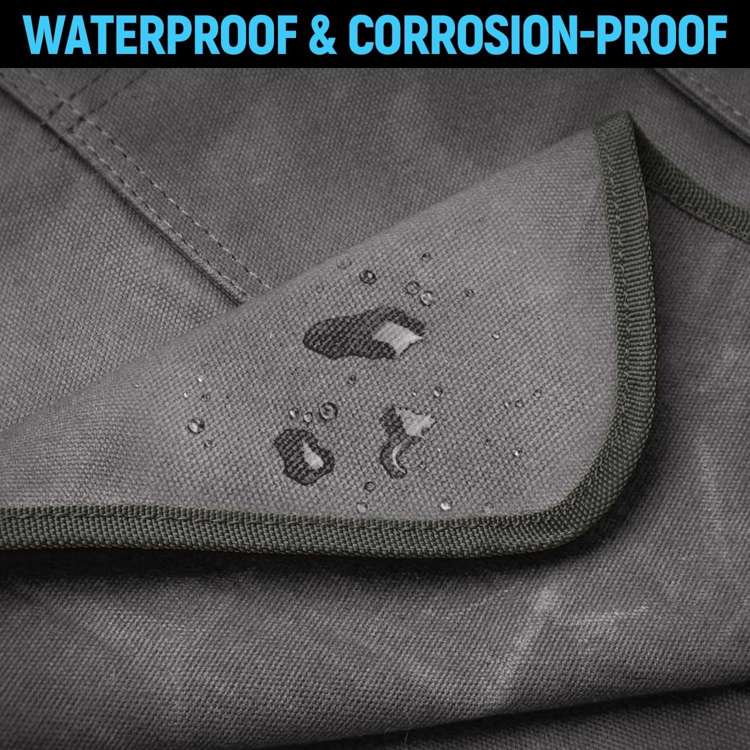 9-Pocket 20oz Canvas Woodworking Apron Adjustable S-3XL Grey
