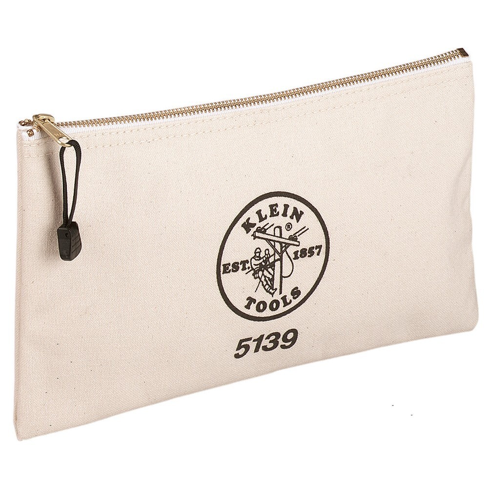 Klein Tools 5139 Zipper Bag, Canvas Tool Pouch to 12.5 x 7 x 0.7 -Inch