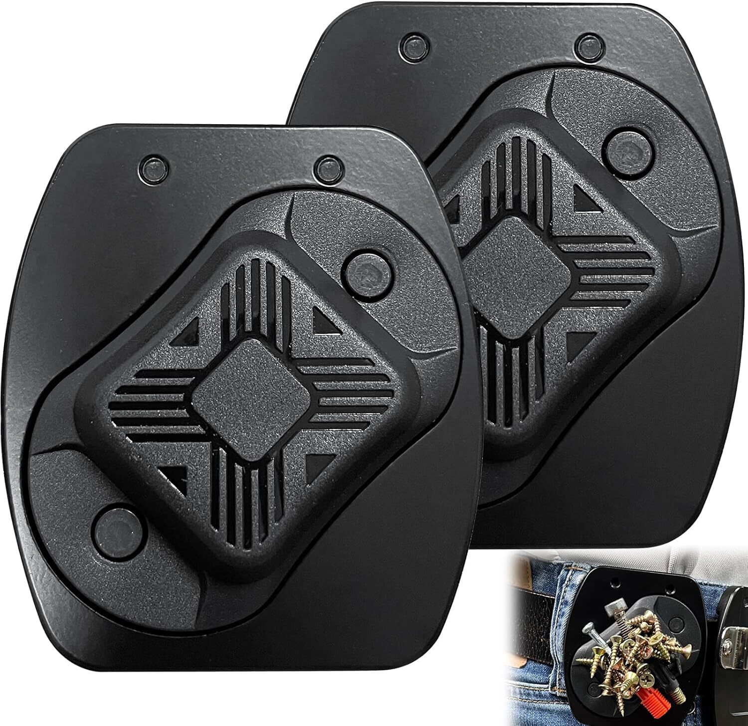 Magnetic Tool Holder, All Metal Strong Magnetic Belt Clip Holster 2-Pack