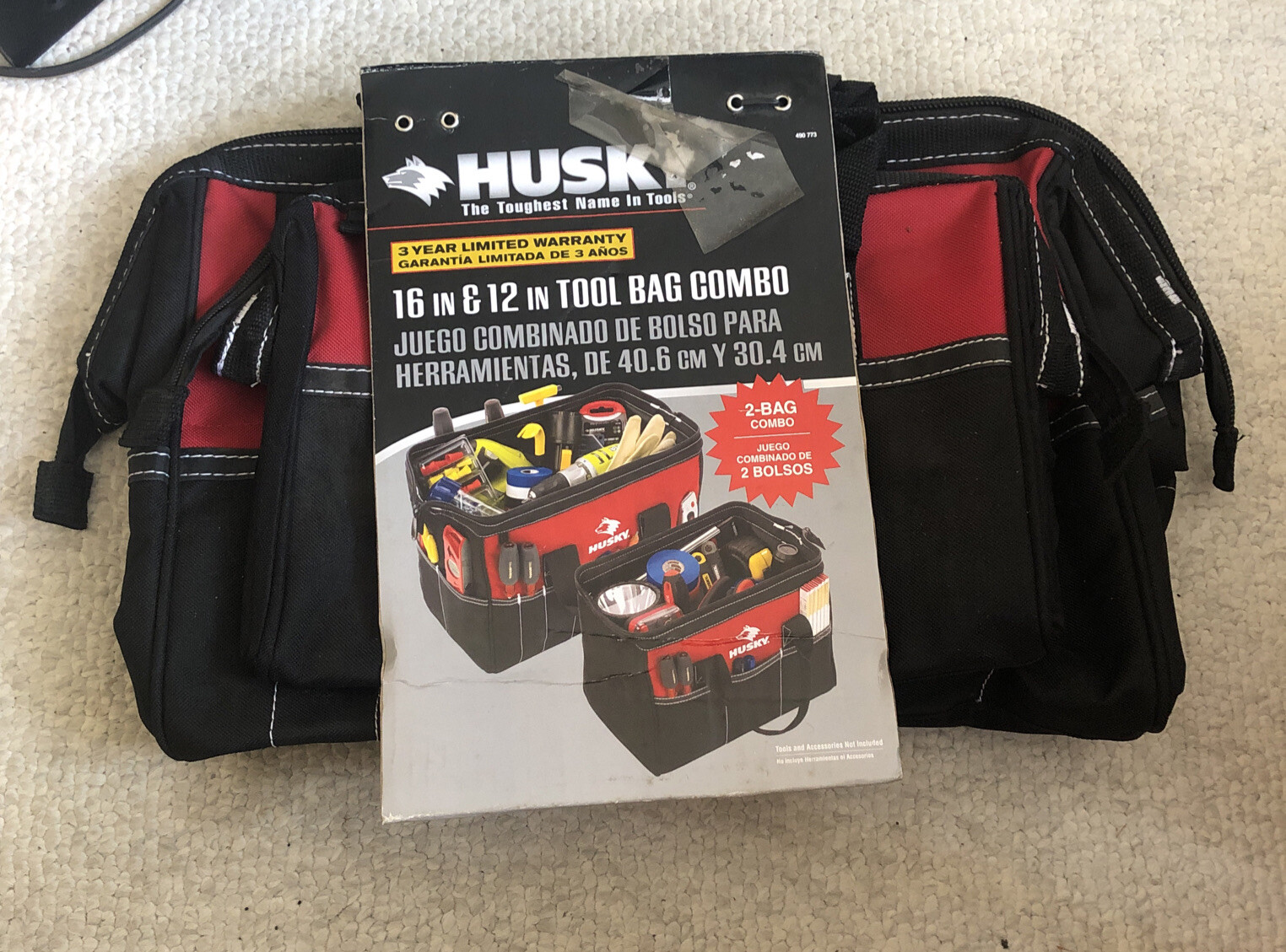 NEW Husky 16in & 12in TOOL BAG COMBO