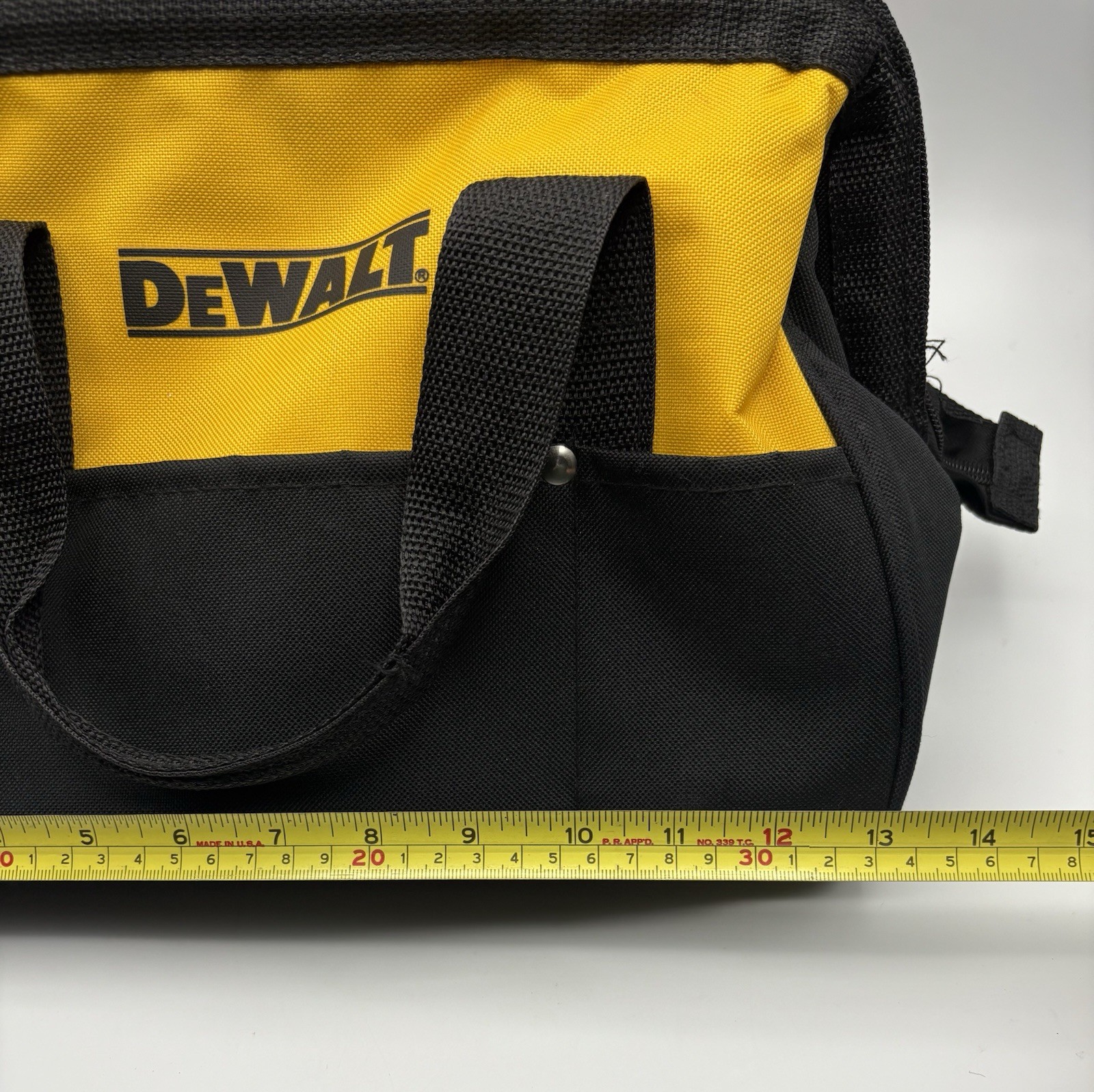 Dewalt Tool Bag 13” Yellow & Black Zipper Handles