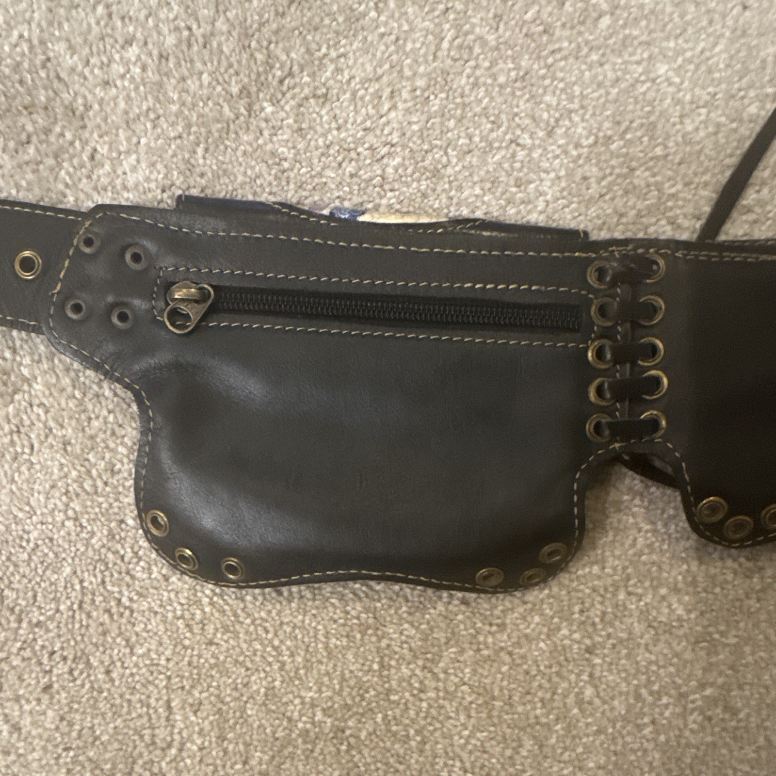 Custom Handmade Black Leather Utility Belt Multi Pouch Waist Festival Steampunk