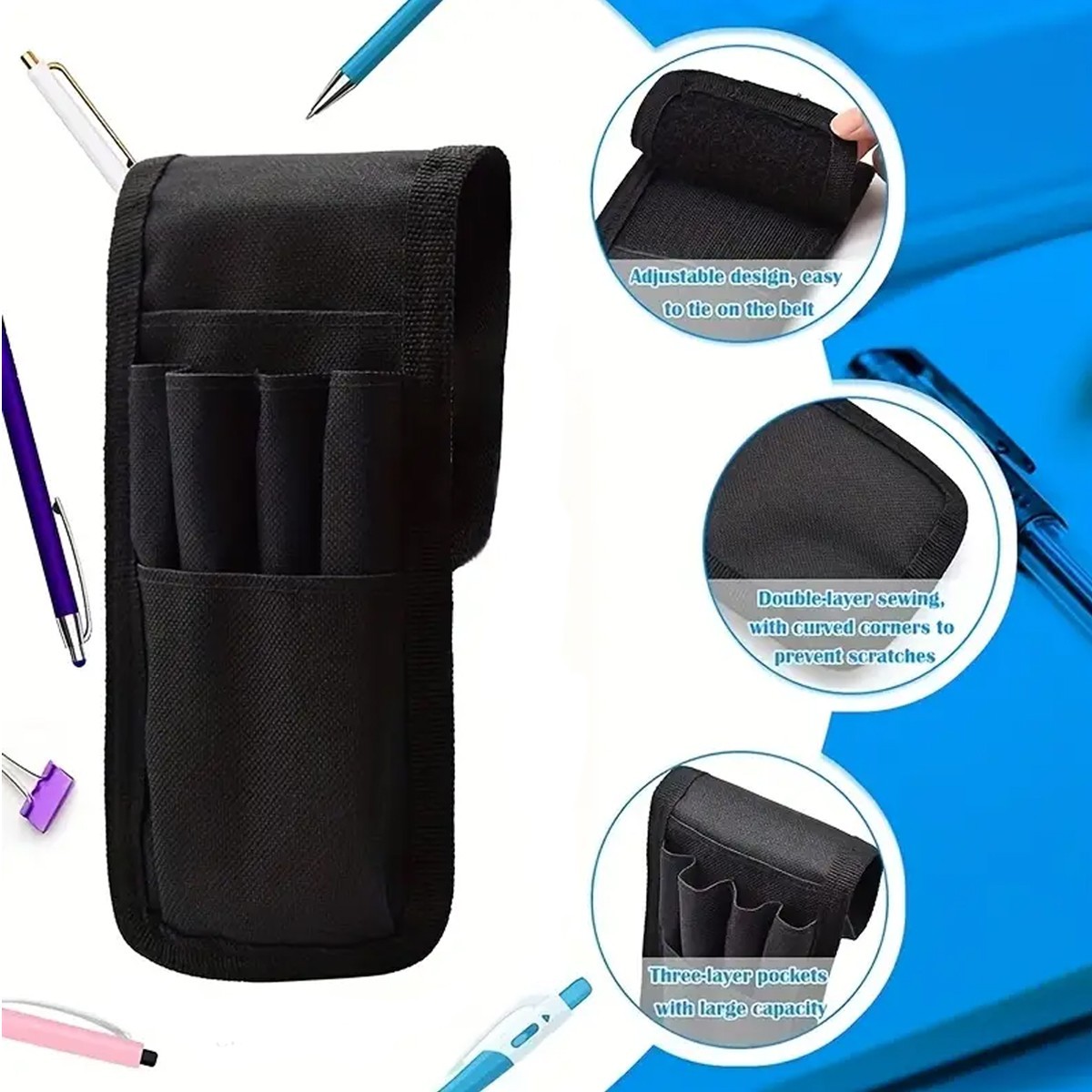 2x Tool Belt Pouch Small Tool Bag Waist Bag with Multiple Pockets Nylon Tool Bag