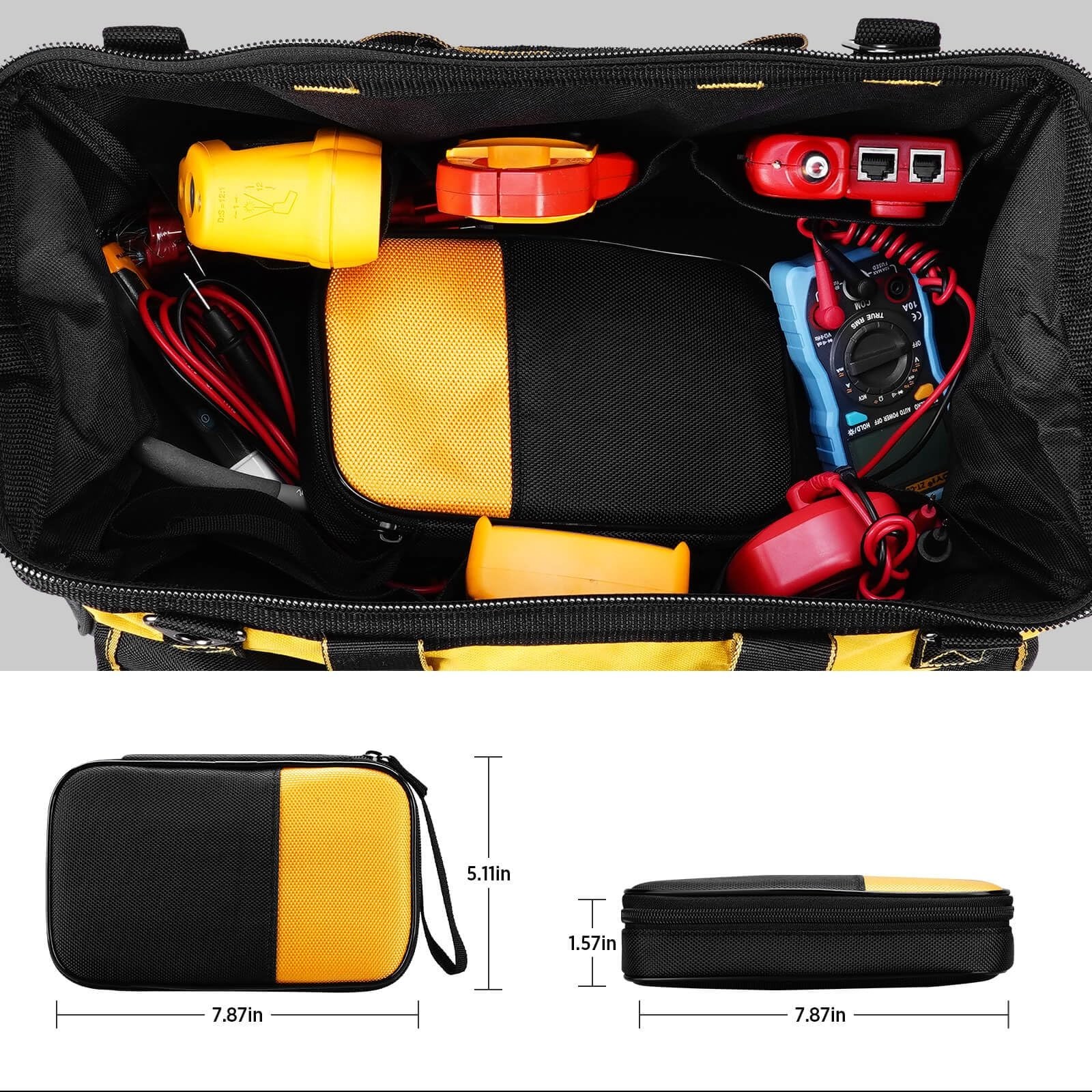 Soft Tool Carrying Case for Digital Multimeters – Shock-Proof, Zippered, Wrist S
