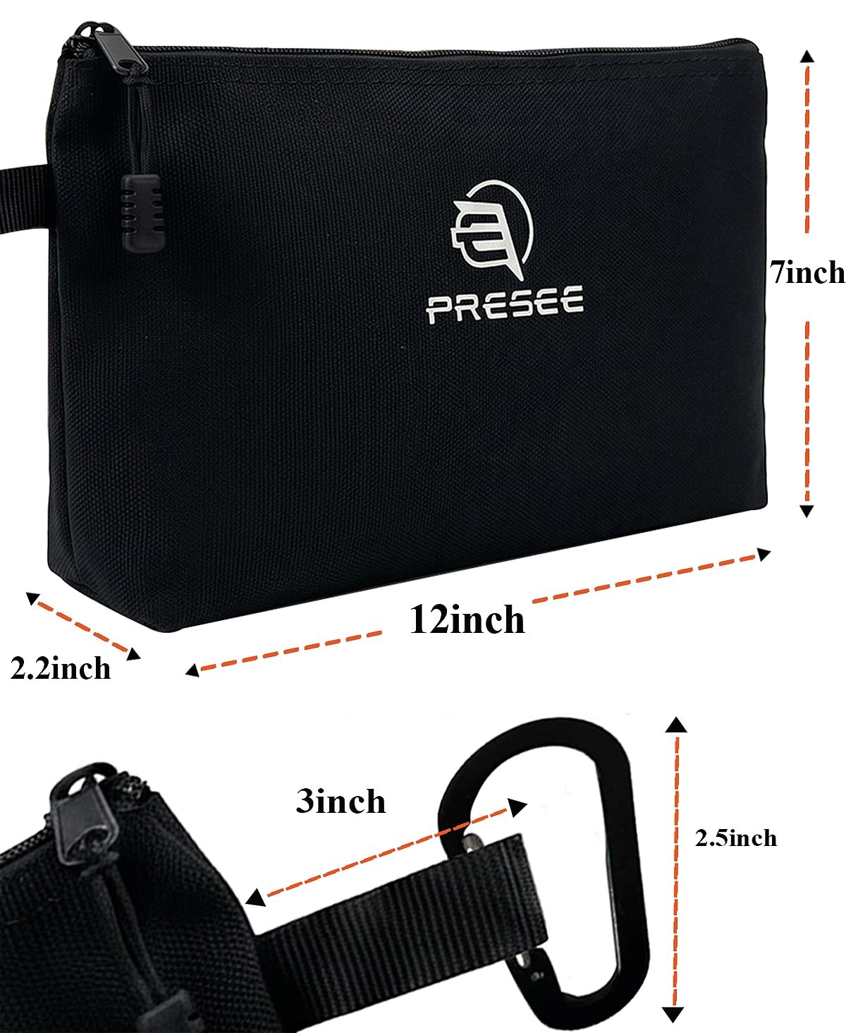 Heavy Duty Canvas Tool Pouch, Multi-Purpose Zipper Utility Bag, Durable Stora…