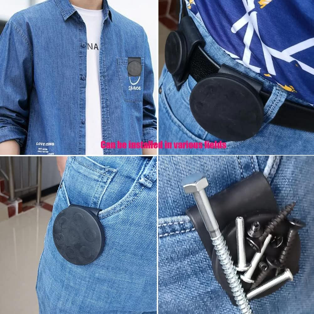 3 PCS Belt Magnetic Clips Heavy Duty Magnetic Tool Holder Black Magnet Belt Orga