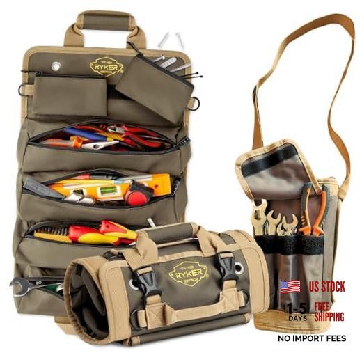 Tool Roll Organizer with Detachable Pockets – Heavy Duty Accessible Pockets