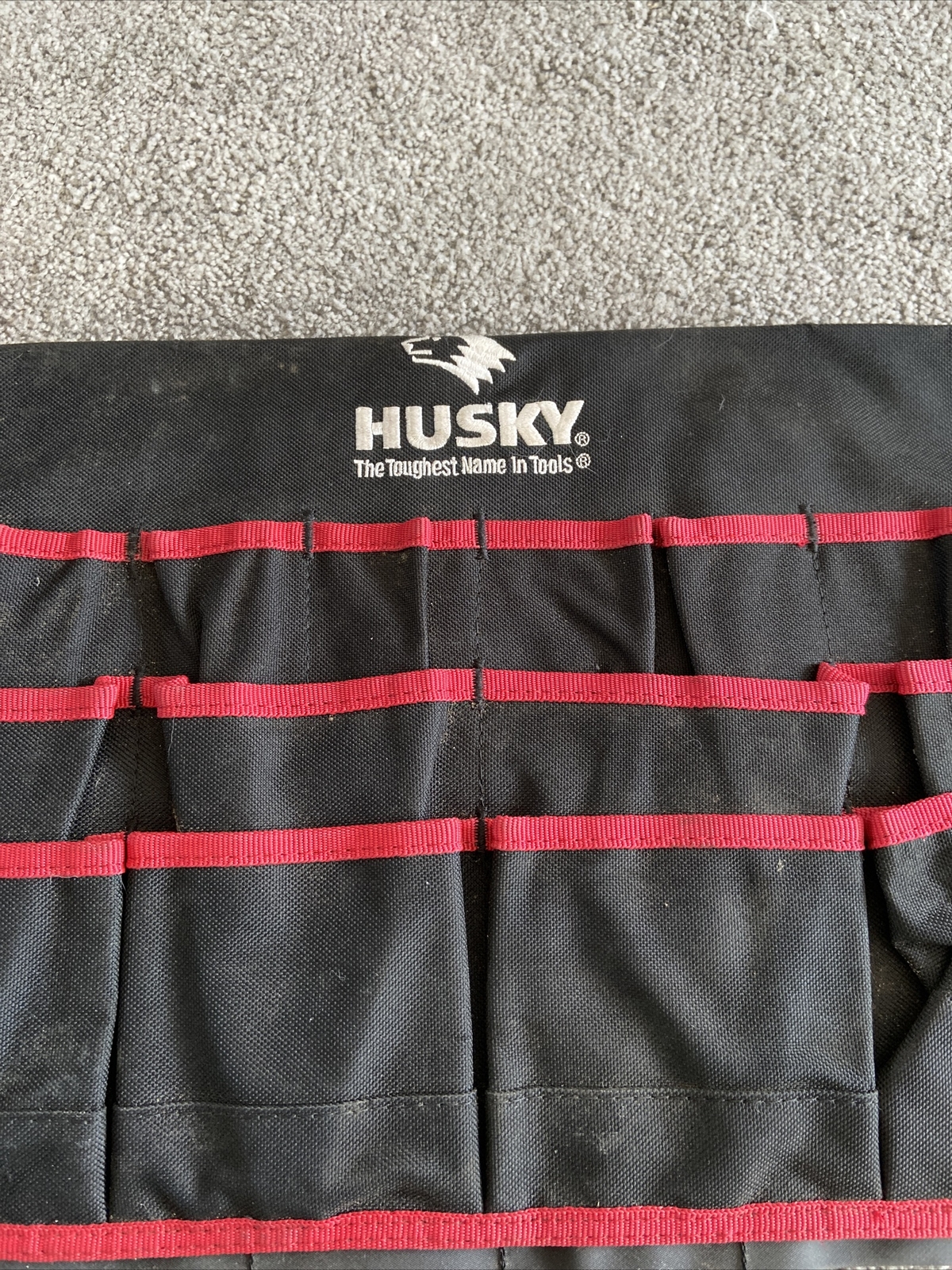 husky tool pouch black & red 18”