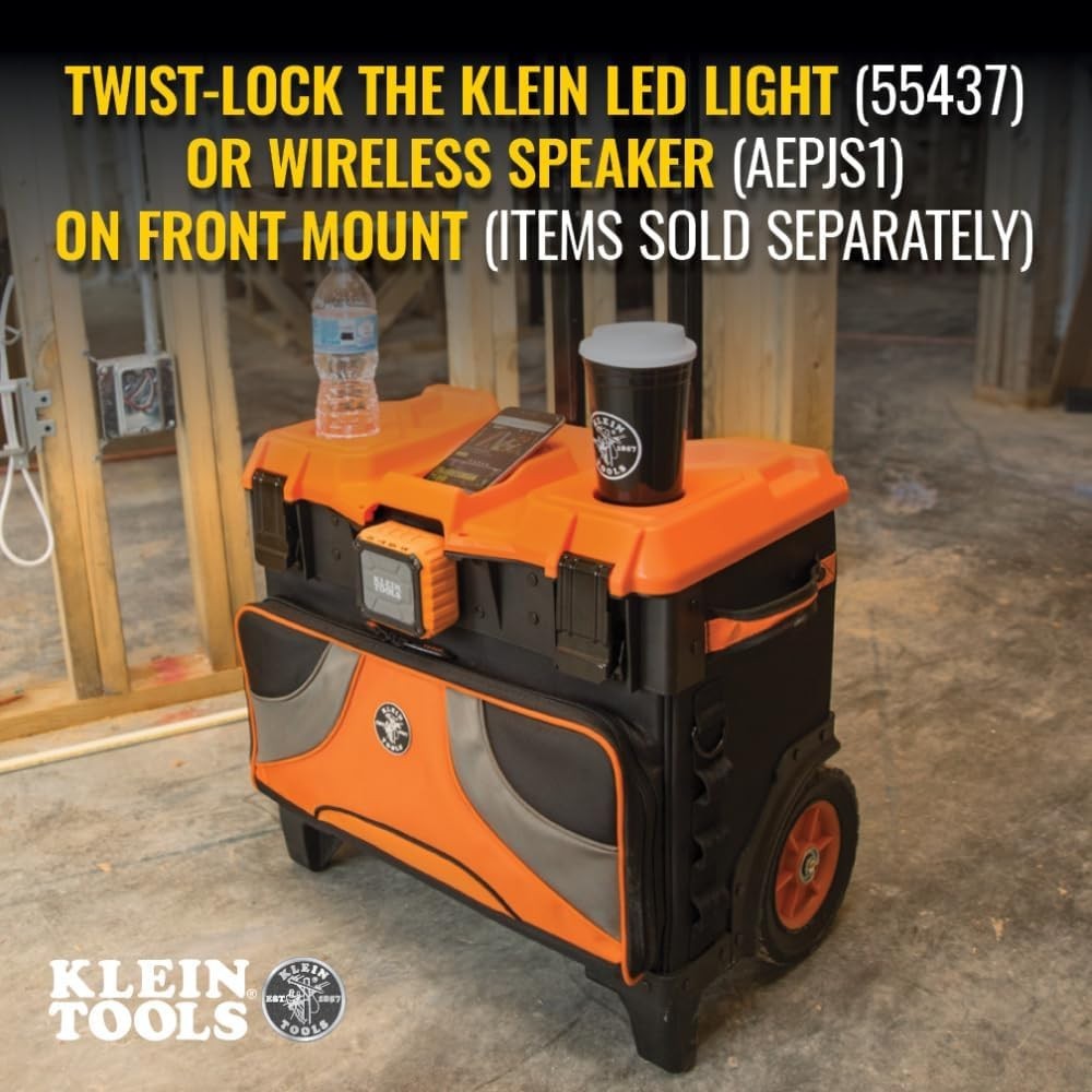 Durable Rolling Tool Bag with 250 Pounds Load Capacity and High Clearance Wheels