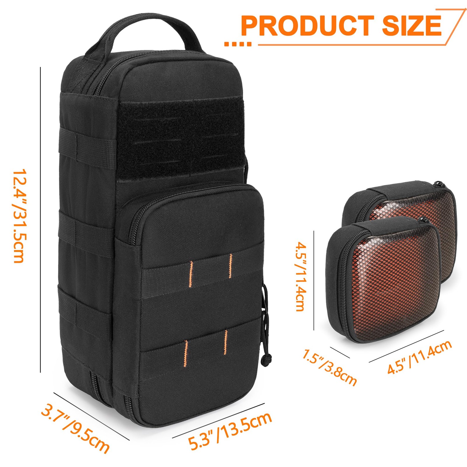 Heavy Duty Small Tool Bag Storage with 2 Zipper Pouches, Multi-functional Tac…