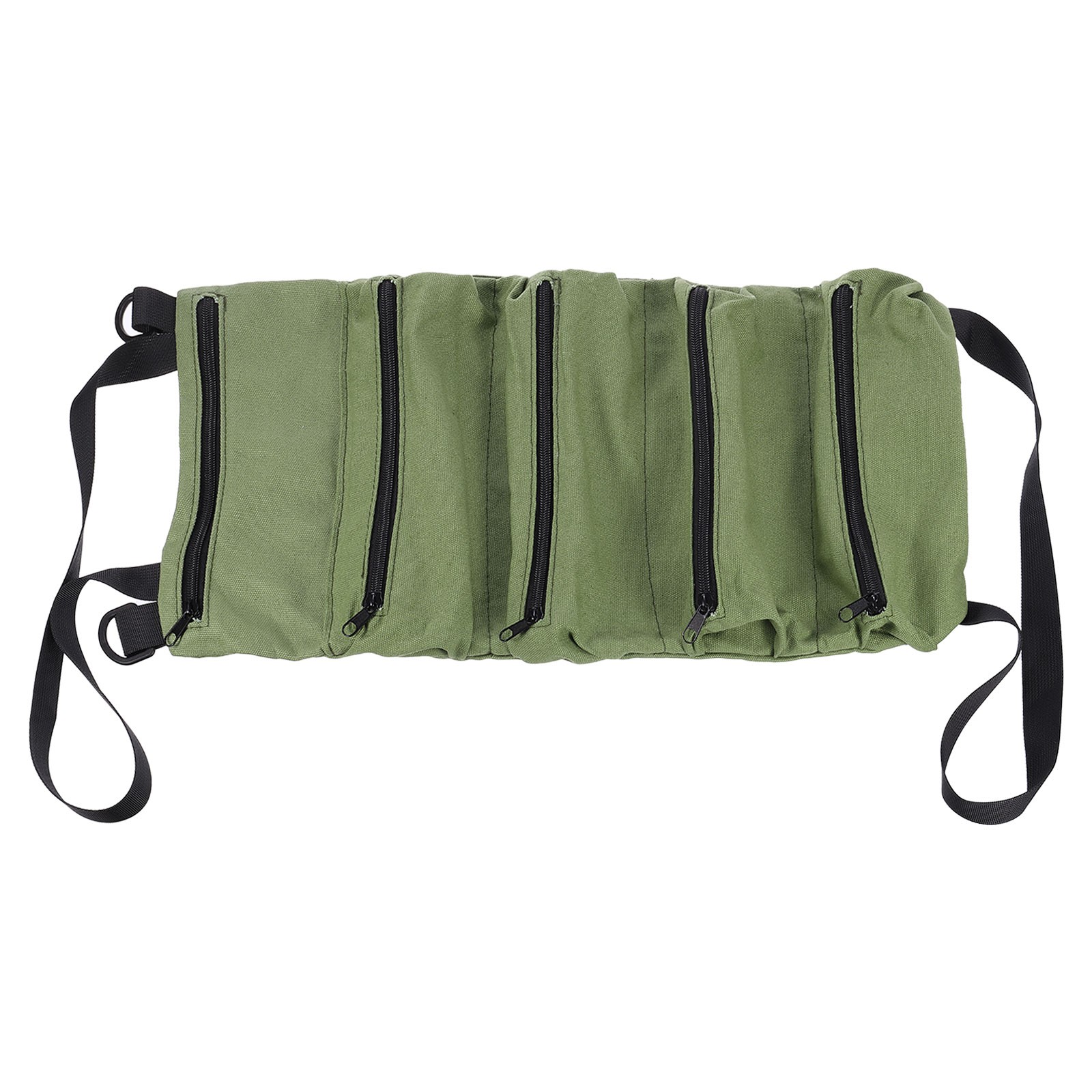 Roll Up Tool Bag 18.5″ x 11″ Canvas Bags with 5 Tool Pouches, Green
