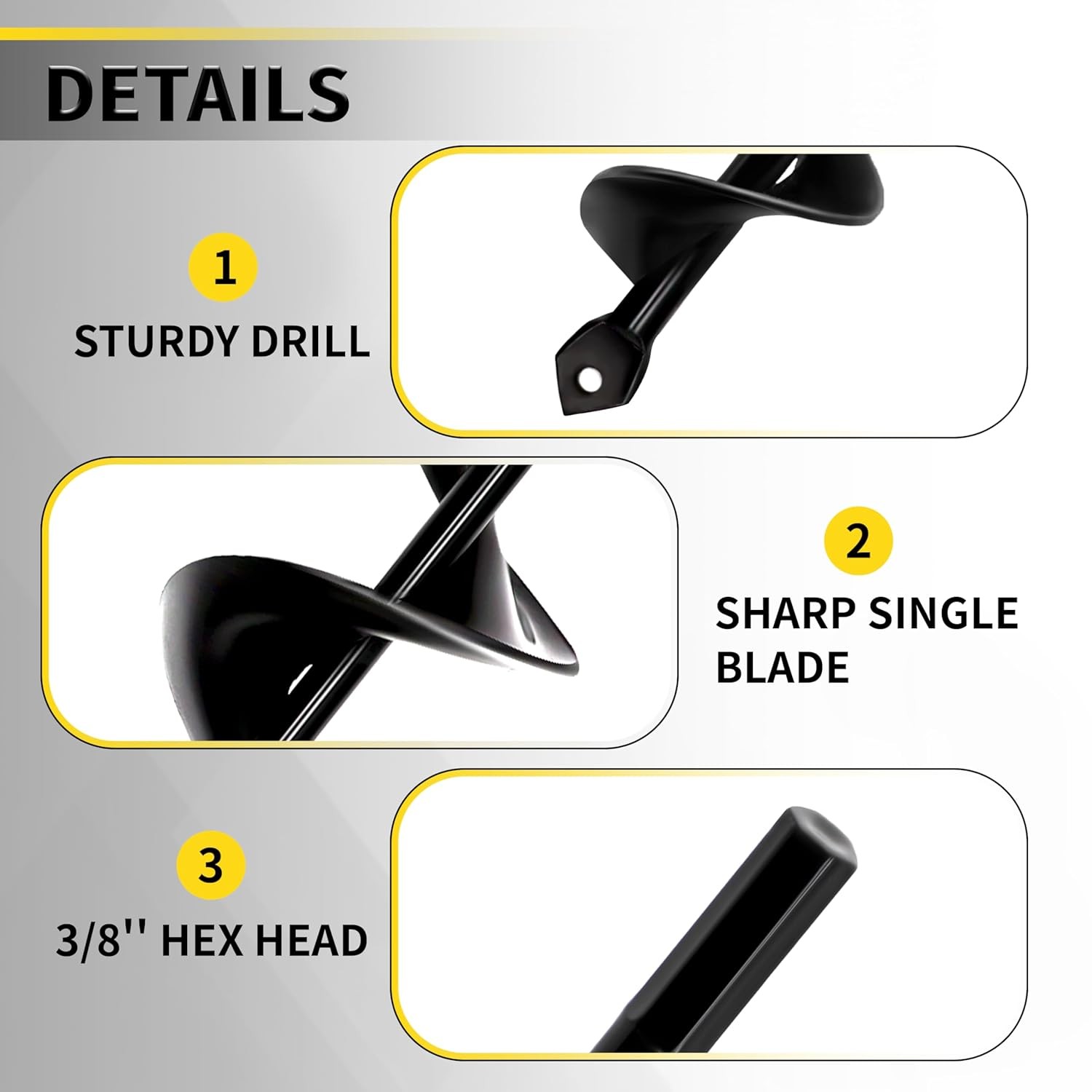Planting Auger Bit 1.6×16.5 Inch for Drill Bulb Planter 3/8 Hex